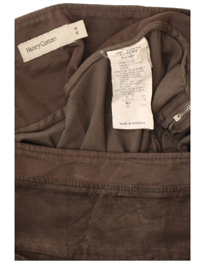 HENRY COTTONS Womens Pleated Corduroy Skirt IT 44 Medium W28  Brown Cotton