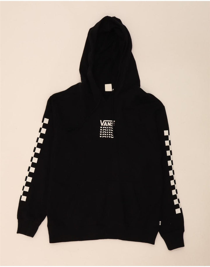 Vans Mens Graphic Hoodie Jumper Medium Black Geometric Cotton