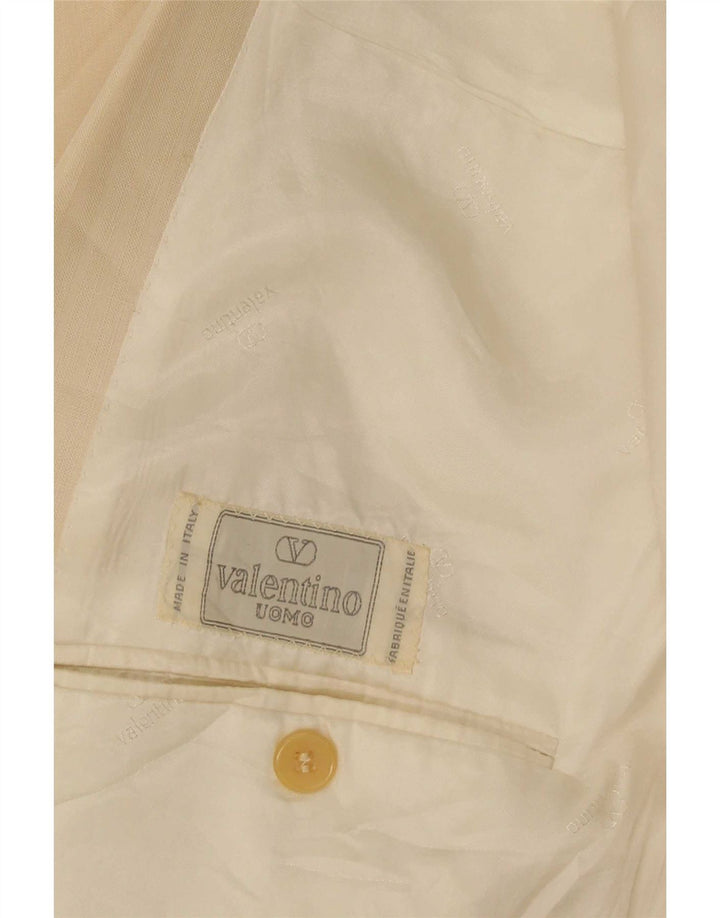 Valentino Mens Double Breasted Blazer Jacket UK 38 Medium Beige