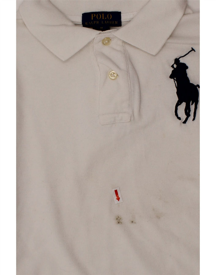 POLO RALPH LAUREN Boys Graphic Polo Shirt 10-11 Years Medium White