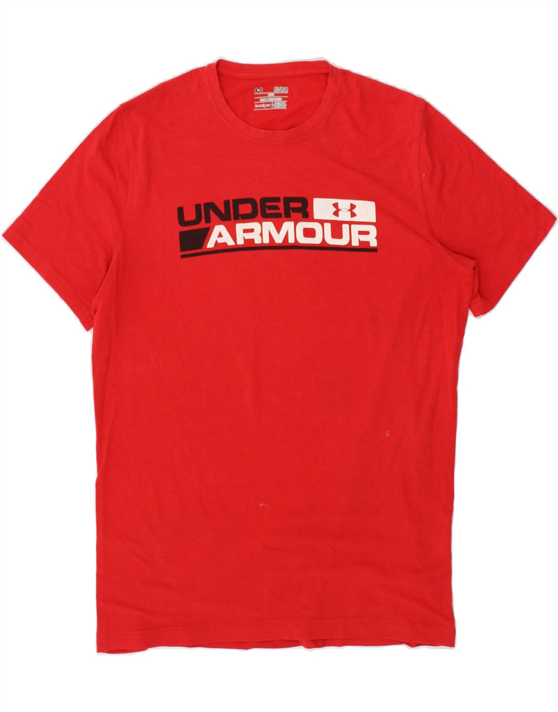 UNDER ARMOUR Mens Graphic T-Shirt Top Medium Red Cotton | Vintage Under Armour | Thrift | Second-Hand Under Armour | Used Clothing | Messina Hembry 