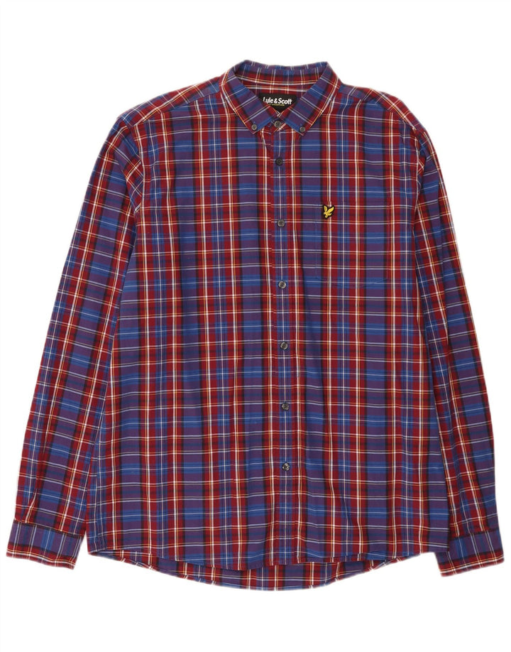 Lyle & Scott Mens Shirt XL Blue Check Cotton