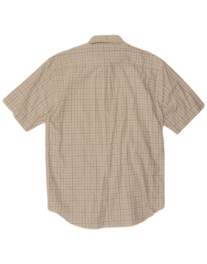 Fila Mens Short Sleeve Shirt Medium White Check Cotton