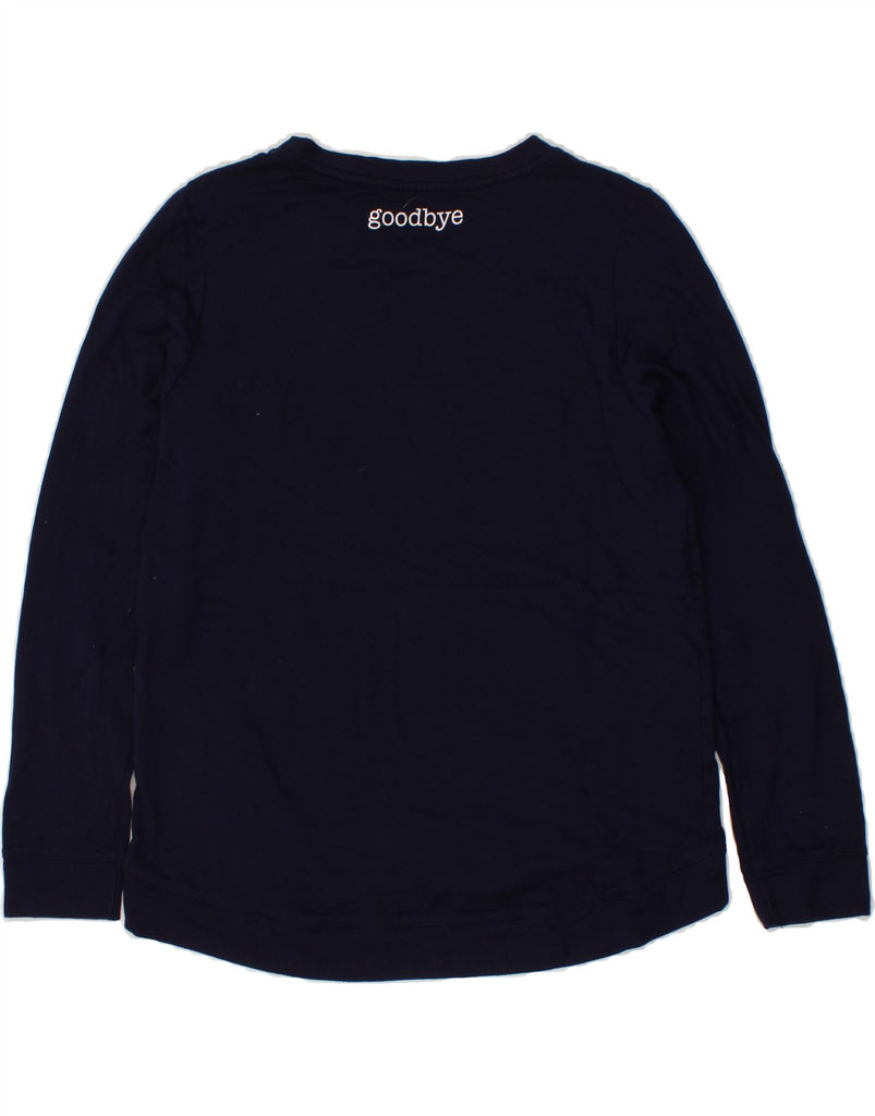 OASIS Womens Graphic Sweatshirt Jumper UK 14 Medium Navy Blue Viscose Vintage Oasis and Second-Hand Oasis from Messina Hembry 