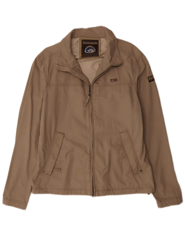 Napapijri Womens Bomber Jacket UK 18 XL Beige Cotton