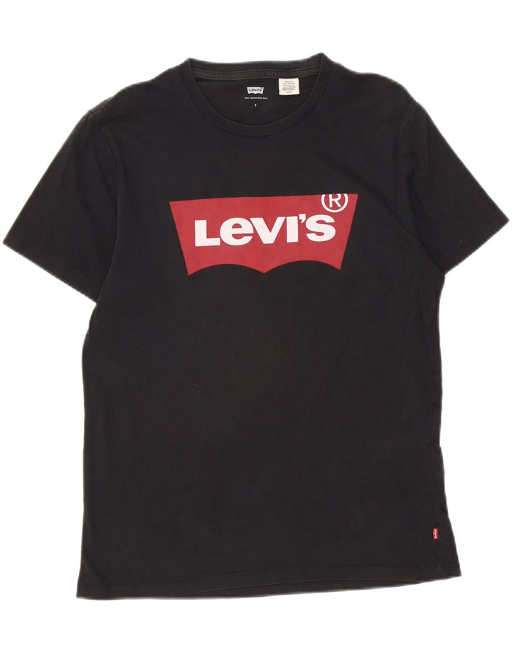 LEVI'S Mens Graphic T-Shirt Top Small Black Cotton