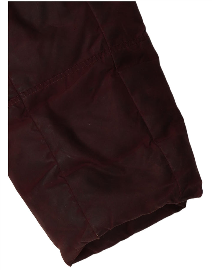 Tommy Hilfiger Womens Hooded Padded Jacket UK 10 Small Burgundy Polyester