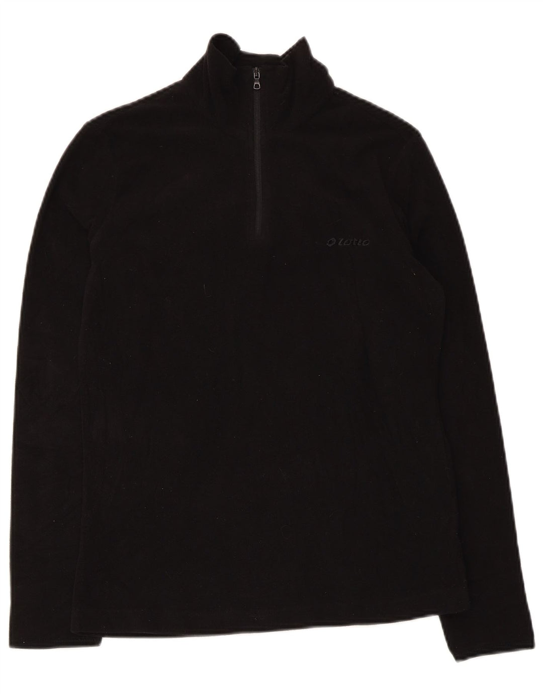 Lotto Womens Zip Neck Fleece Jumper UK 10 Small Black Polyester