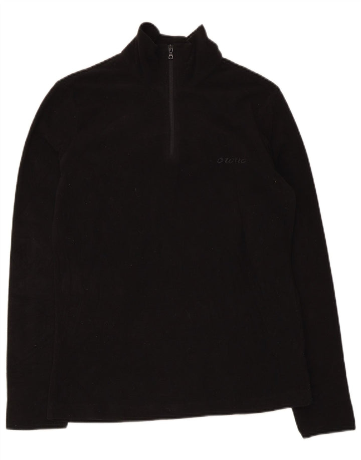 Lotto Womens Zip Neck Fleece Jumper UK 10 Small Black Polyester
