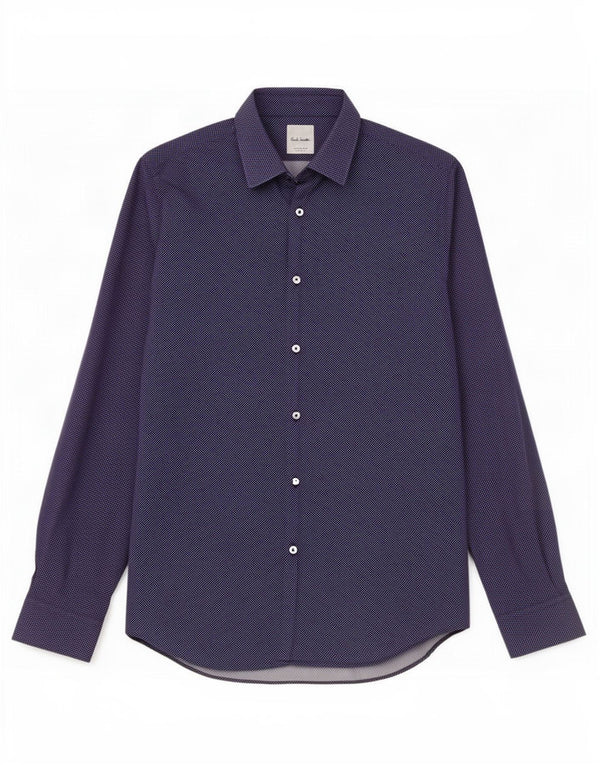 Paul Smith Mens Shirt Medium Purple Spotted Cotton