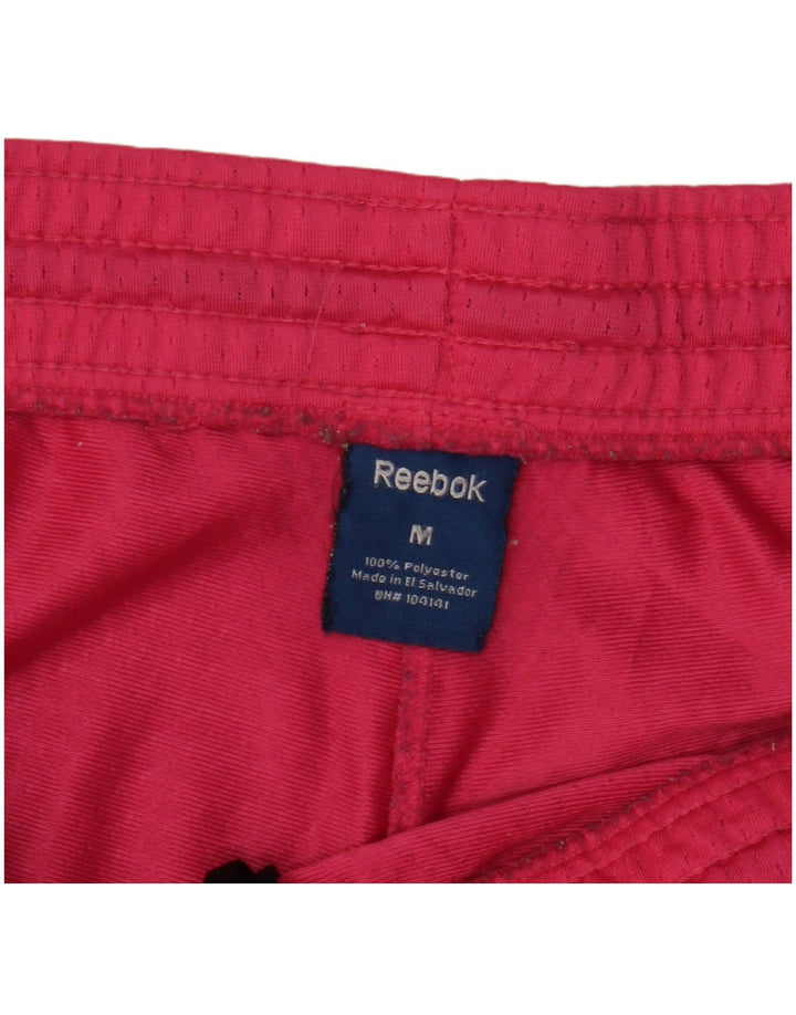 REEBOK Womens Sport Shorts UK 14 Medium  Pink Colourblock Polyester