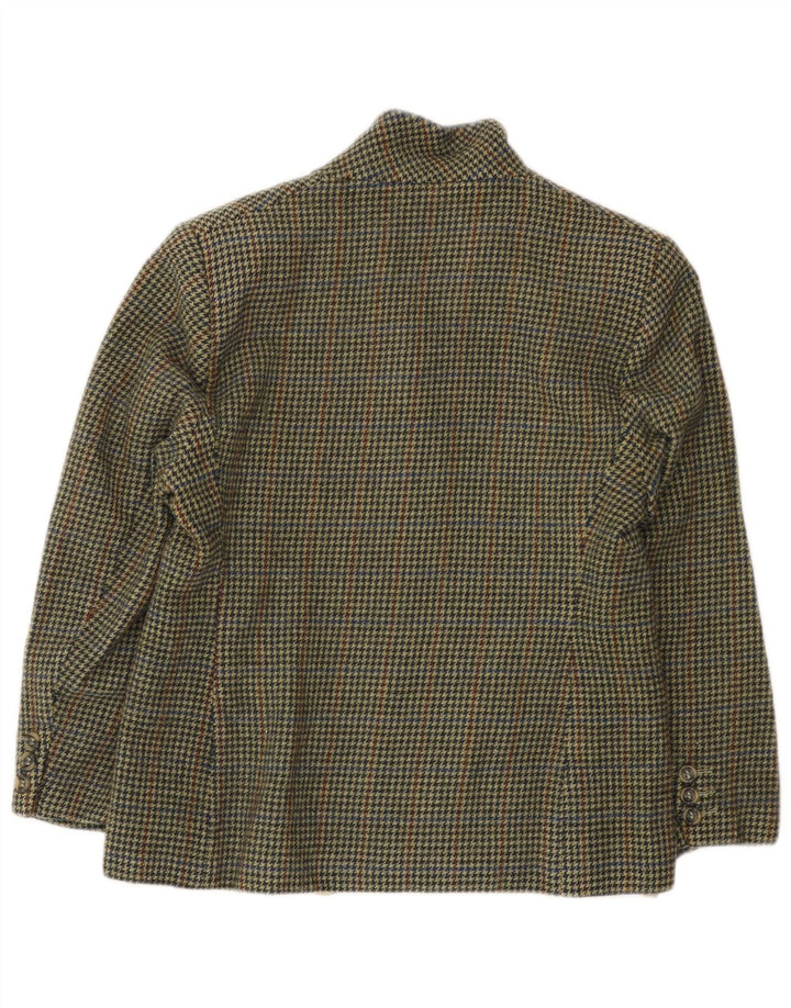 Marks & Spencer Womens Petite Blazer Jacket UK 12 Medium Green Houndstooth