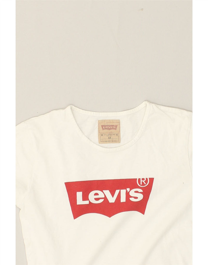 LEVI'S Girls Graphic T-Shirt Top 11-12 Years White Cotton | Vintage Levi's | Thrift | Second-Hand Levi's | Used Clothing | Messina Hembry 