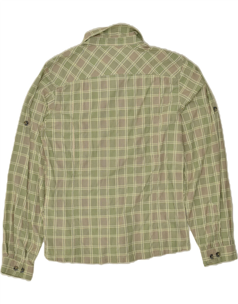 JACK WOLFSKIN Womens Shirt UK 12 Medium Green Check Polyamide | Vintage Jack Wolfskin | Thrift | Second-Hand Jack Wolfskin | Used Clothing | Messina Hembry 