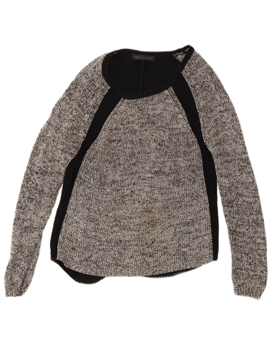 Marks & Spencer Womens Boat Neck Jumper Sweater UK 12 Medium Black