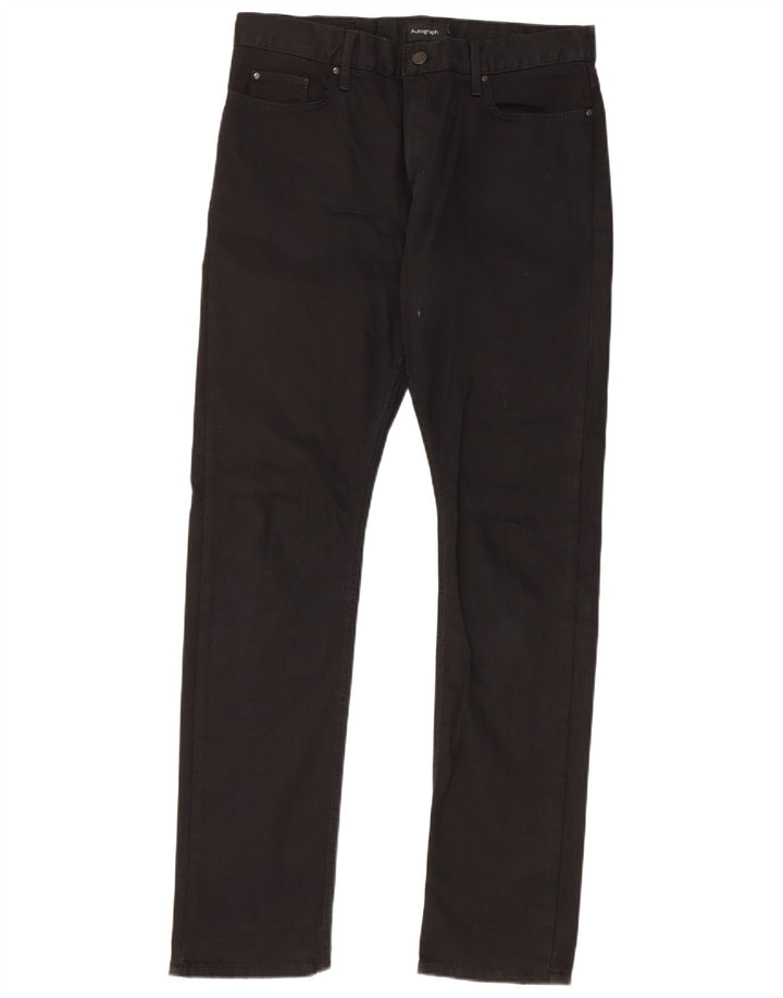Marks & Spencer Mens Autograph Slim Jeans W32 L33 Black Cotton