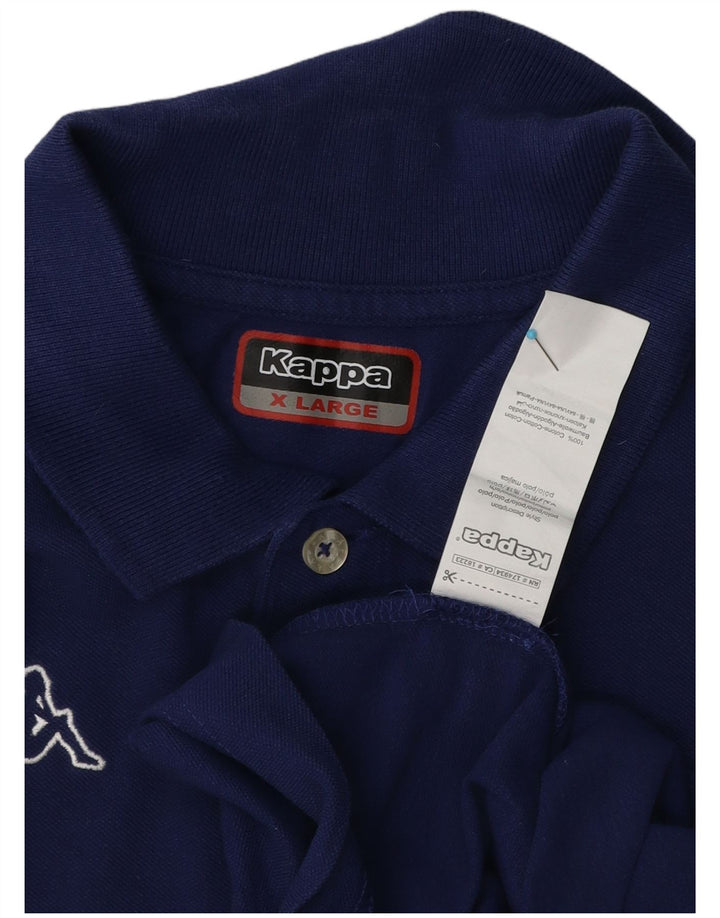 Kappa Mens Graphic Polo Shirt XL Blue Cotton