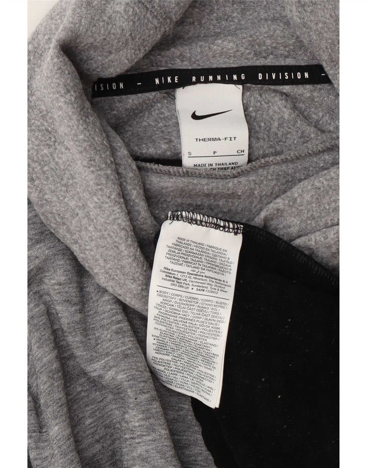 Nike Womens Therma-Fit Roll Neck Sweatshirt Jumper Small Grey Colourblock