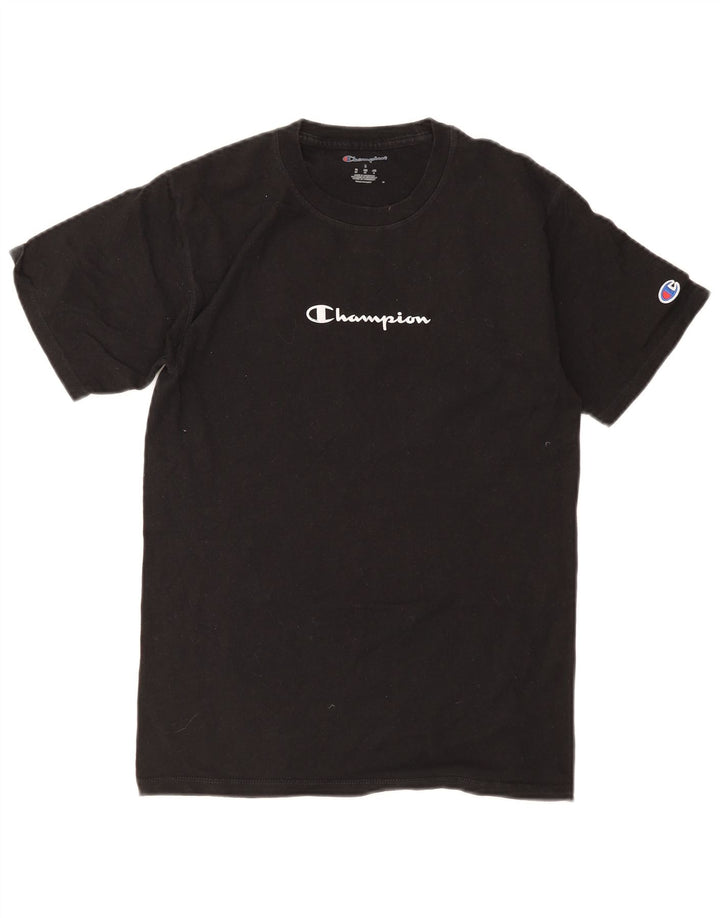 Champion Mens Graphic T-Shirt Top Small Black Cotton