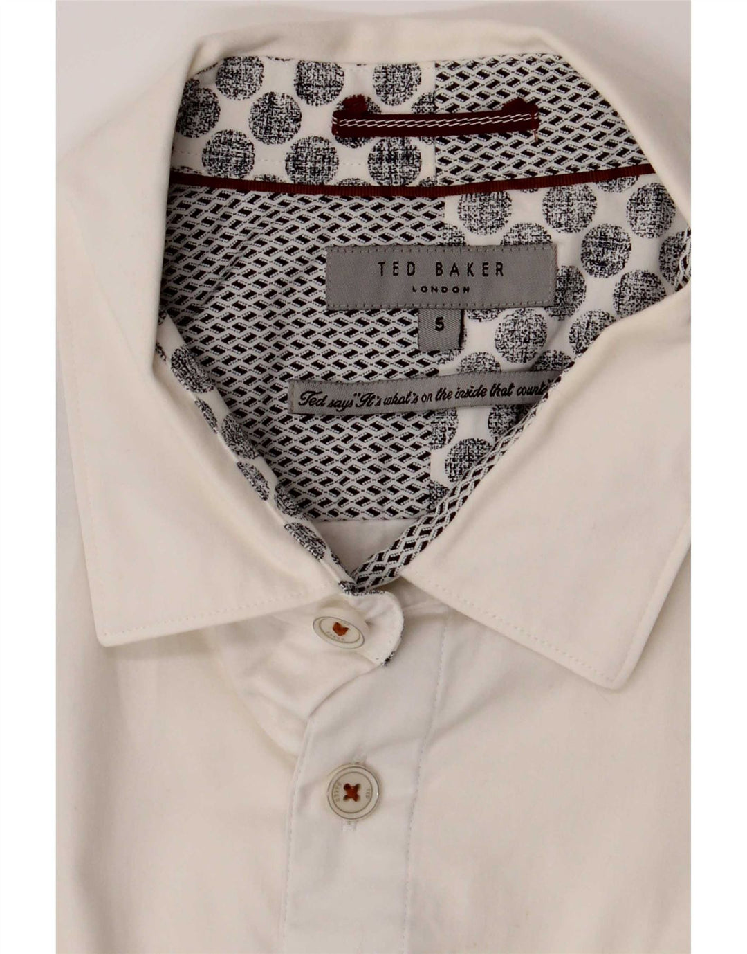 Ted Baker Mens Shirt Size 5 XL White Cotton