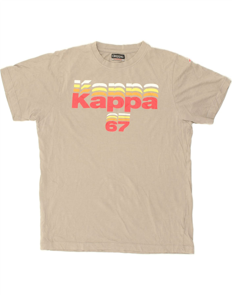 KAPPA Mens Graphic T-Shirt Top Large Beige Cotton | Vintage Kappa | Thrift | Second-Hand Kappa | Used Clothing | Messina Hembry 