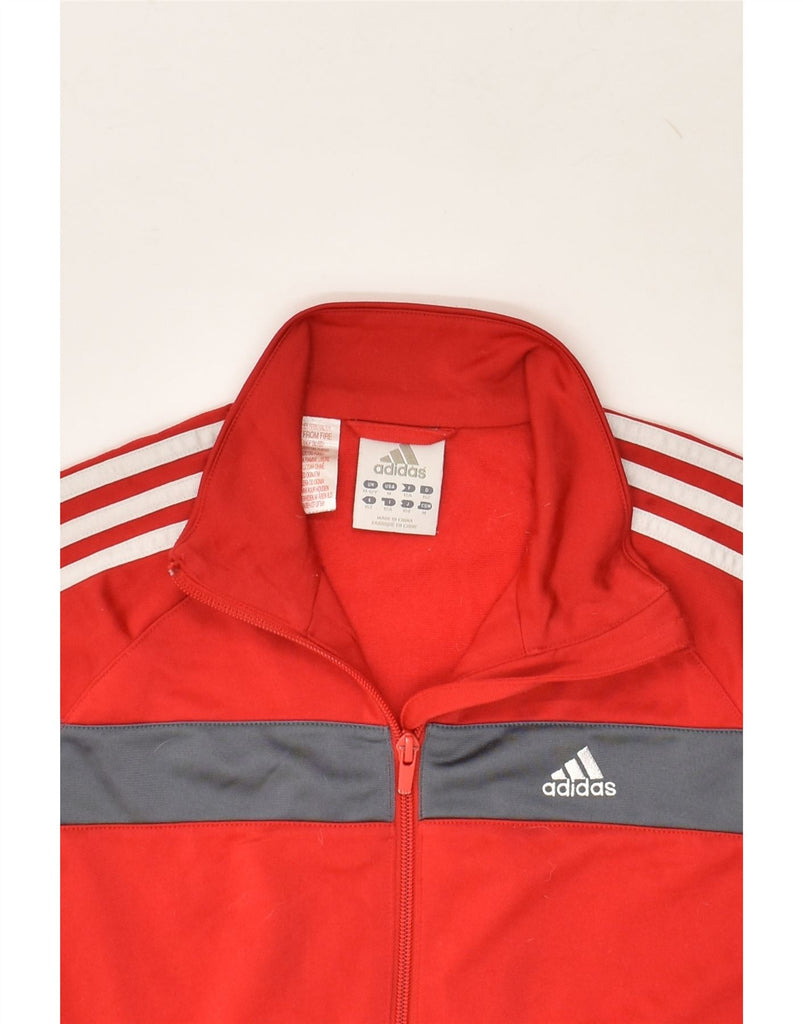 ADIDAS Boys Tracksuit Top Jacket 11-12 Years Red Colourblock Polyester | Vintage Adidas | Thrift | Second-Hand Adidas | Used Clothing | Messina Hembry 