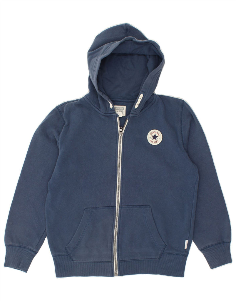 CONVERSE Boys Zip Hoodie Sweater 10-11 Years Medium Navy Blue Cotton | Vintage Converse | Thrift | Second-Hand Converse | Used Clothing | Messina Hembry 