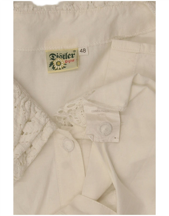 Distler Womens 3/4 Sleeve Shirt Blouse EU 48 2XL White