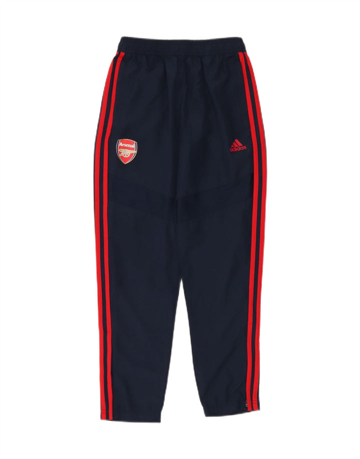 ADIDAS Boys Arsenal Tracksuit Trousers 11-12 Years Navy Blue Polyester
