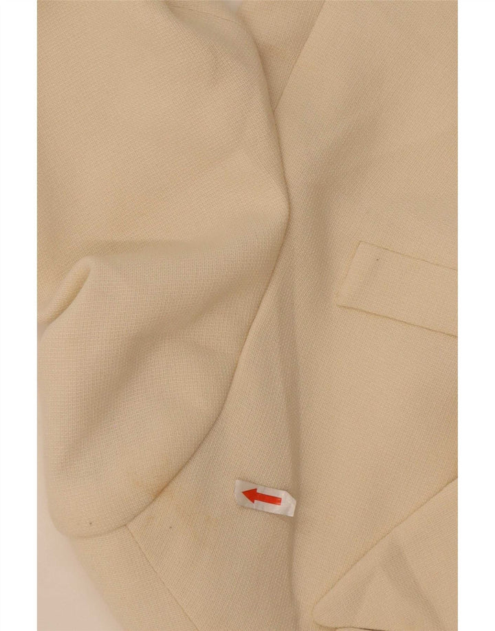 Zara Womens Double Breasted Blazer Jacket UK 14 Medium Beige Polyester