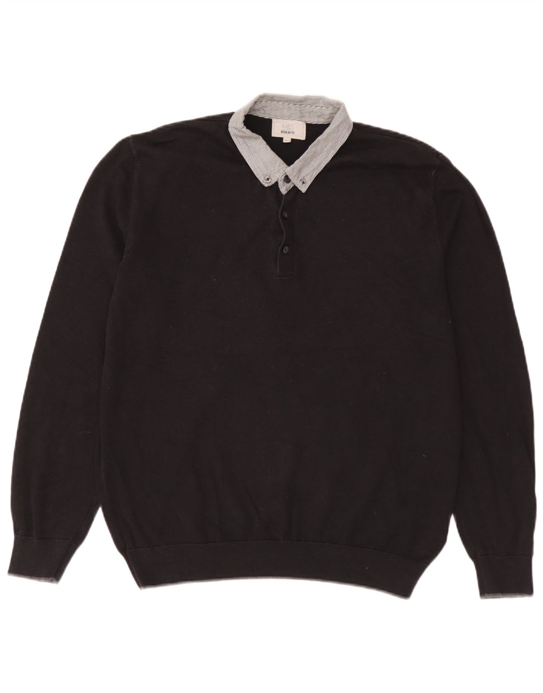 Marks & Spencer Mens Regular Fit Polo Neck Jumper Sweater Large Black