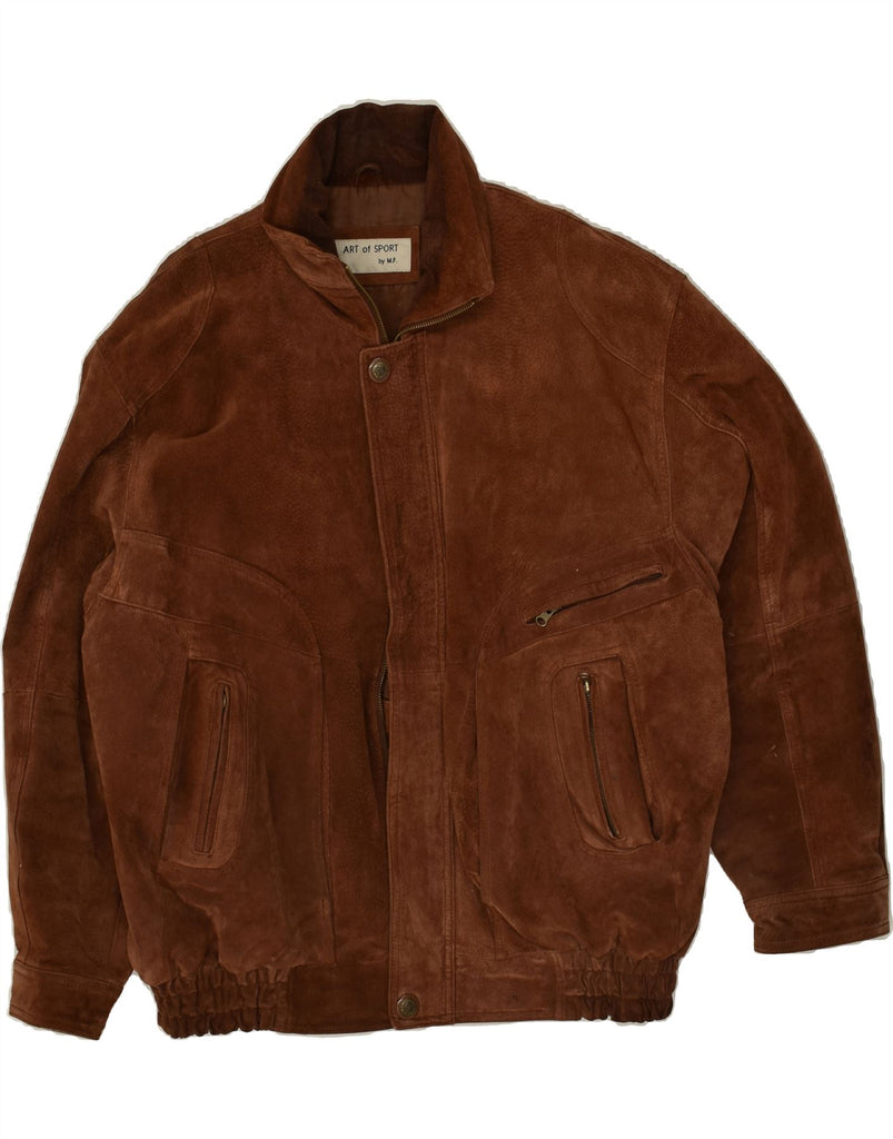 VINTAGE Mens Leather Jacket IT 54 2XL Brown Leather Vintage Vintage and Second-Hand Vintage from Messina Hembry 