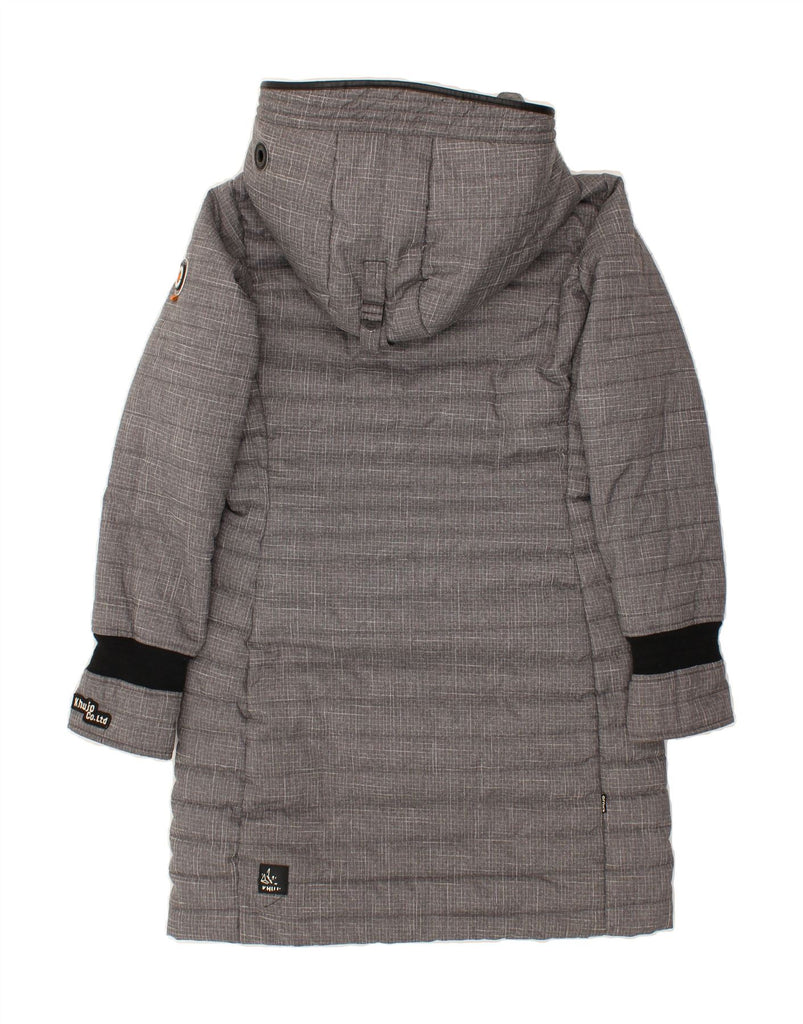 KHUJO Womens Hooded Padded Coat UK 10 Small Grey Polyester Vintage KHUJO and Second-Hand KHUJO from Messina Hembry 