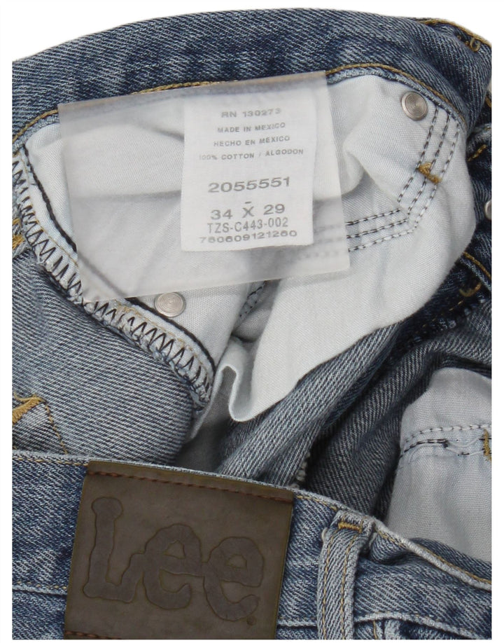 Lee Mens Straight Jeans W34 L29 Blue Cotton