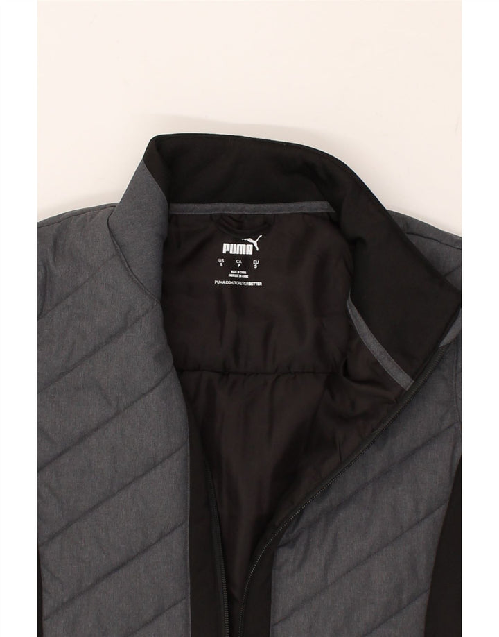 PUMA Womens Padded Jacket UK 10 Small Grey Colourblock | Vintage Puma | Thrift | Second-Hand Puma | Used Clothing | Messina Hembry 