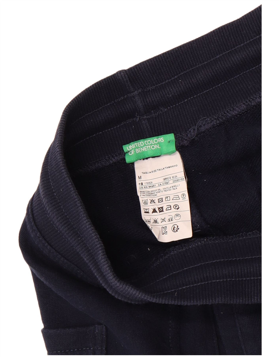 Benetton Mens Sport Shorts Medium  Navy Blue Cotton