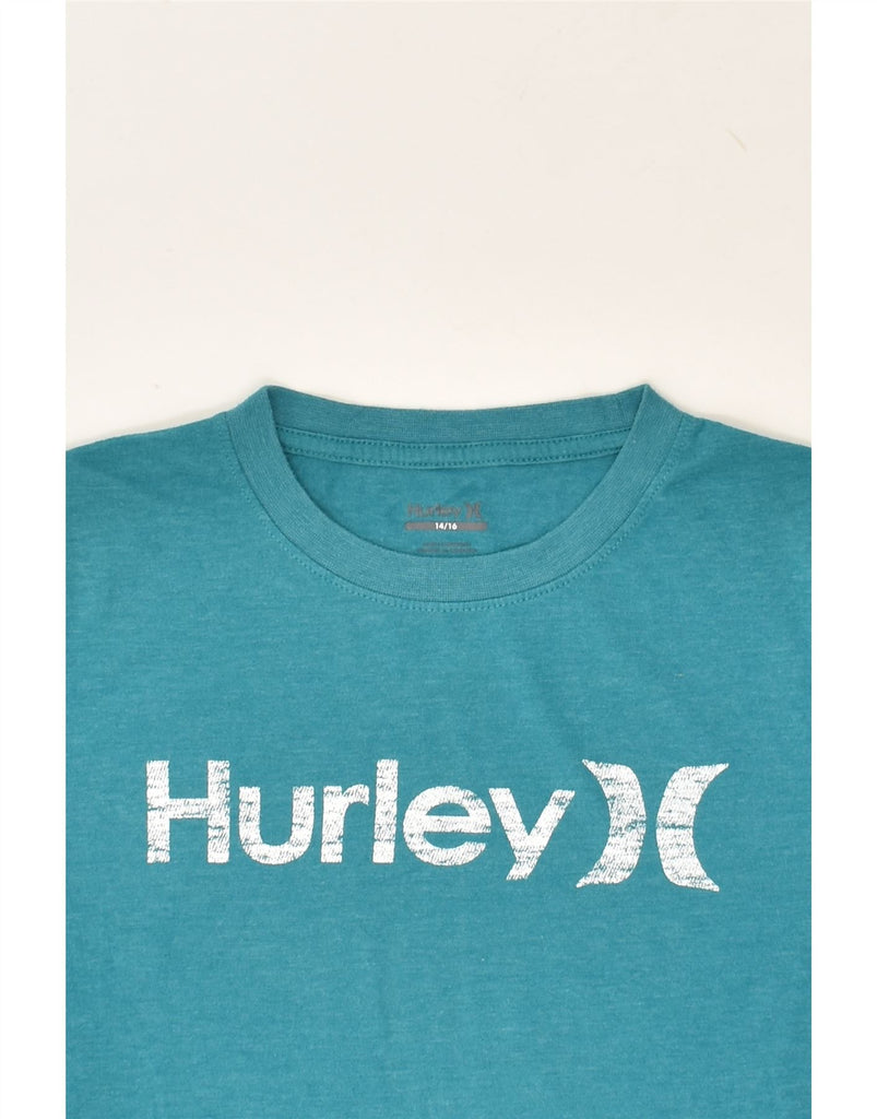 HURLEY Boys Graphic T-Shirt Top 14-15 Years Blue Cotton | Vintage Hurley | Thrift | Second-Hand Hurley | Used Clothing | Messina Hembry 