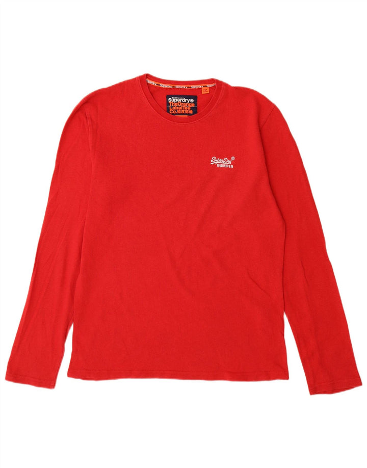 Superdry Mens Top Long Sleeve Medium Red Cotton
