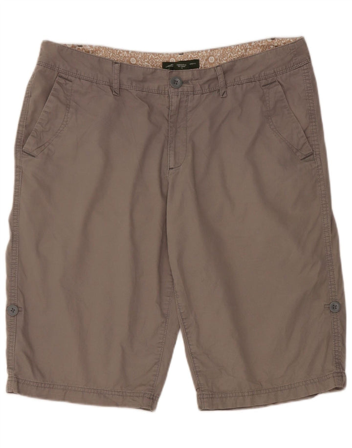 Eddie Bauer Womens Chino Shorts US 12 Large W34  Grey Cotton