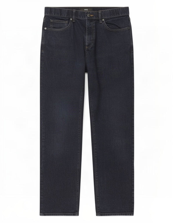 Marks & Spencer Mens Straight Jeans W34 L33 Navy Blue Cotton