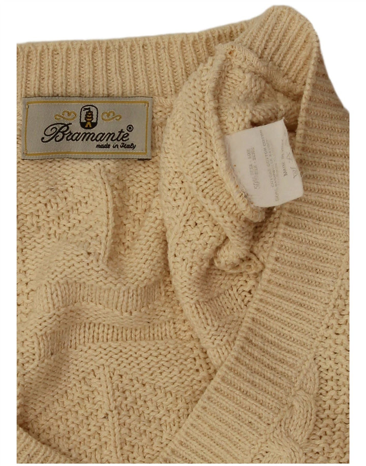 Bramante Mens V-Neck Jumper Sweater 2XL Beige Silk