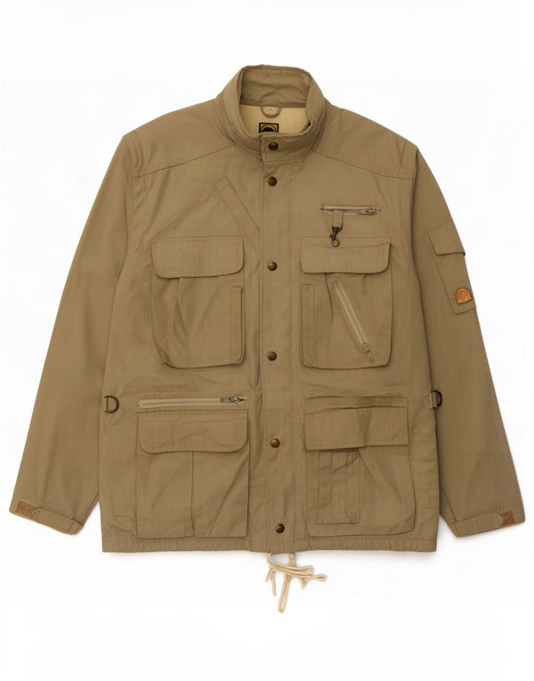 Vintage Mens Hooded Utility Jacket UK 40 Large Beige