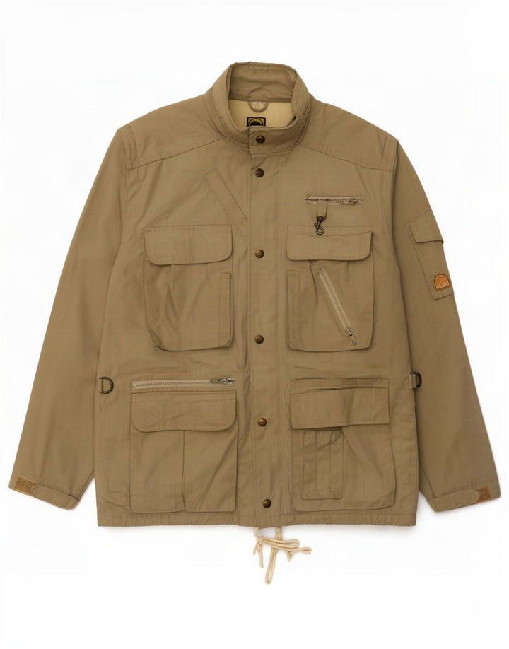 Vintage Mens Hooded Utility Jacket UK 40 Large Beige