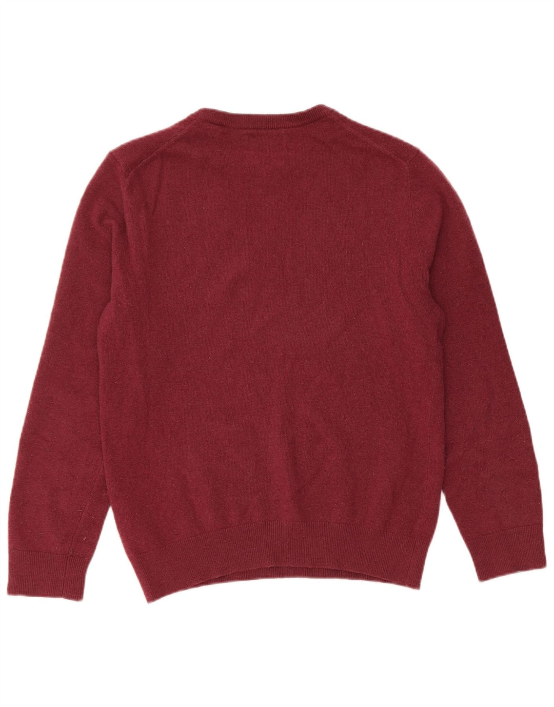 Gant Mens Crew Neck Jumper Sweater Small Burgundy Lambswool