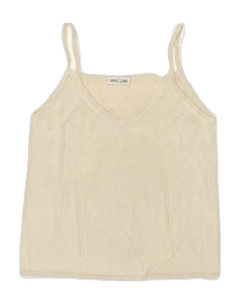 VINTAGE Girls Cami Top 13-14 Years XL Beige Viscose | Vintage Vintage | Thrift | Second-Hand Vintage | Used Clothing | Messina Hembry 