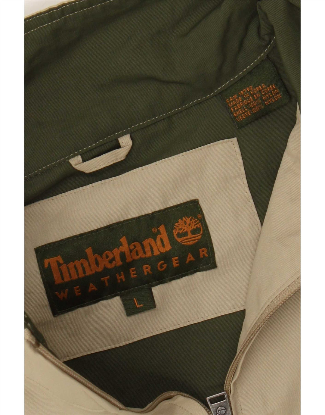 Timberland Mens Pullover Rain Jacket UK 40 Large Beige Nylon