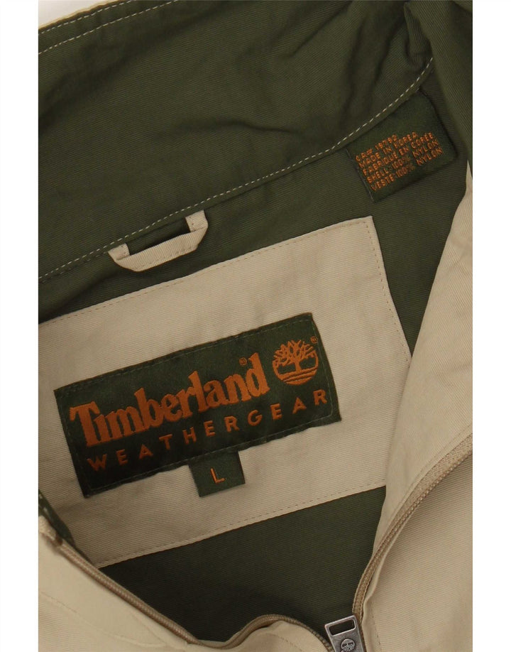 Timberland Mens Pullover Rain Jacket UK 40 Large Beige Nylon