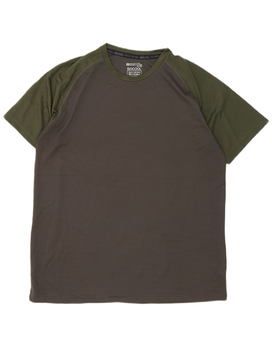 Mountain Warehouse Mens T-Shirt Top Large Grey Colourblock Polyester