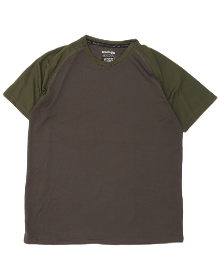 Mountain Warehouse Mens T-Shirt Top Large Grey Colourblock Polyester