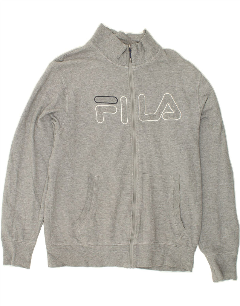 FILA Mens Graphic Tracksuit Top Jacket XL Grey Cotton | Vintage Fila | Thrift | Second-Hand Fila | Used Clothing | Messina Hembry 